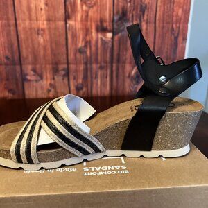 Liberitae Bio Aries Wedge Women Sandal in Leather and Jute size Eu 39 Us 8- 8.5